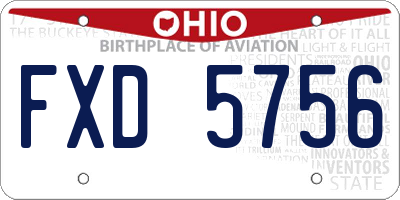 OH license plate FXD5756