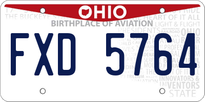 OH license plate FXD5764