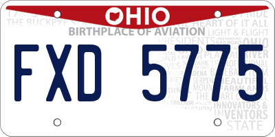 OH license plate FXD5775