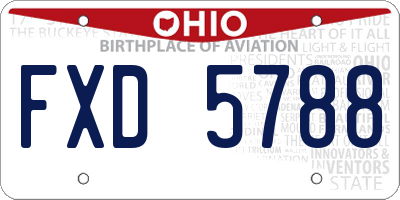 OH license plate FXD5788