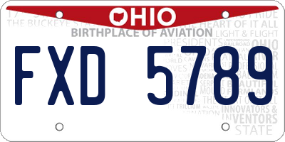 OH license plate FXD5789