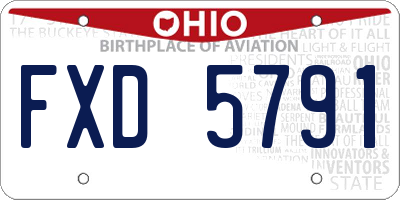 OH license plate FXD5791