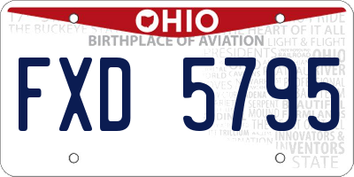 OH license plate FXD5795