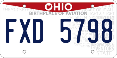OH license plate FXD5798