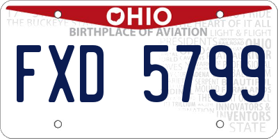 OH license plate FXD5799