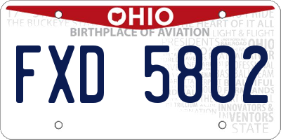 OH license plate FXD5802