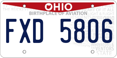 OH license plate FXD5806