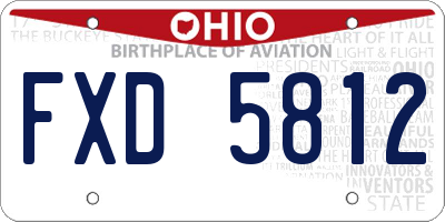 OH license plate FXD5812