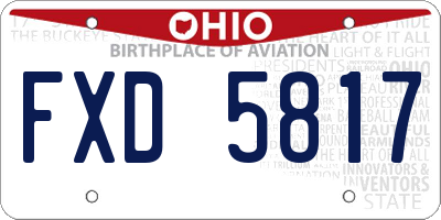 OH license plate FXD5817