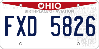 OH license plate FXD5826