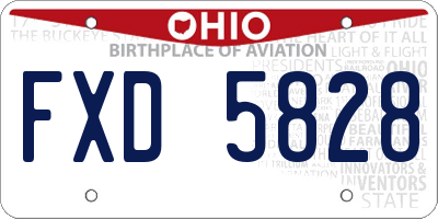 OH license plate FXD5828
