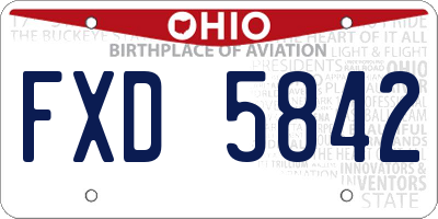 OH license plate FXD5842