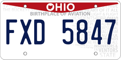 OH license plate FXD5847