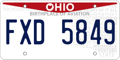 OH license plate FXD5849