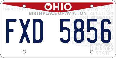 OH license plate FXD5856