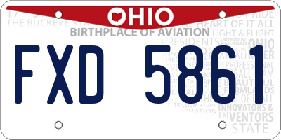 OH license plate FXD5861