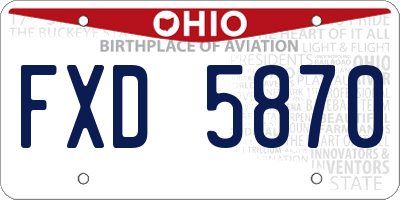 OH license plate FXD5870