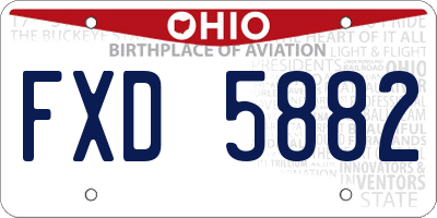 OH license plate FXD5882