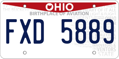 OH license plate FXD5889