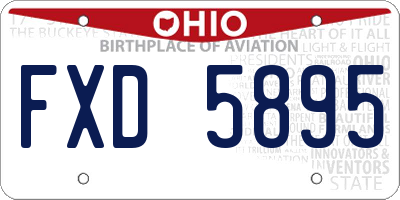 OH license plate FXD5895