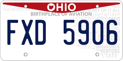 OH license plate FXD5906