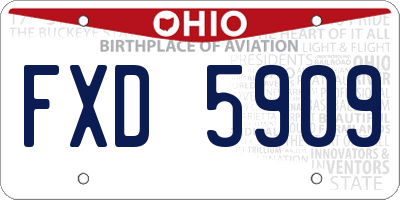 OH license plate FXD5909