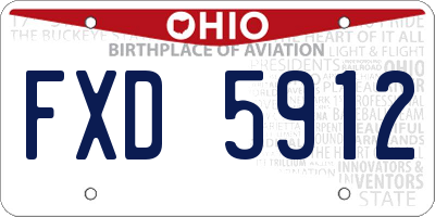 OH license plate FXD5912