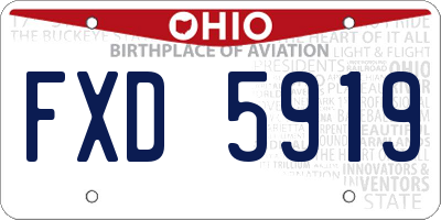 OH license plate FXD5919
