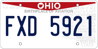 OH license plate FXD5921