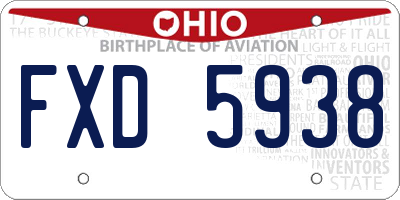 OH license plate FXD5938
