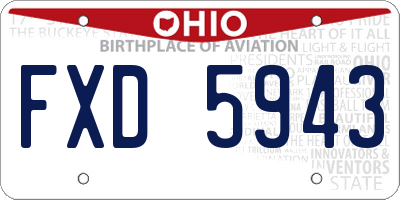 OH license plate FXD5943