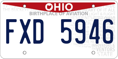 OH license plate FXD5946