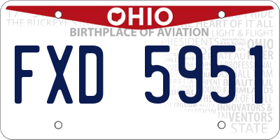 OH license plate FXD5951