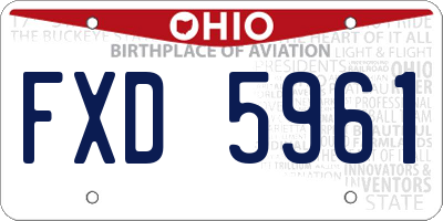 OH license plate FXD5961