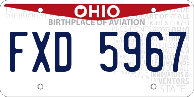 OH license plate FXD5967