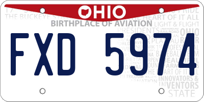 OH license plate FXD5974