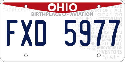 OH license plate FXD5977