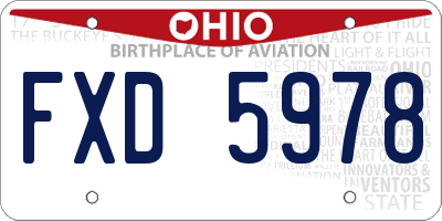 OH license plate FXD5978