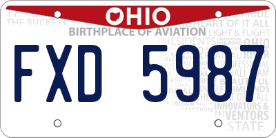 OH license plate FXD5987