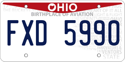 OH license plate FXD5990