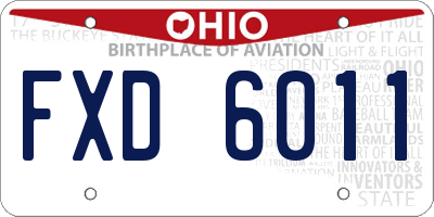 OH license plate FXD6011