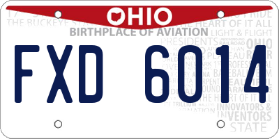 OH license plate FXD6014