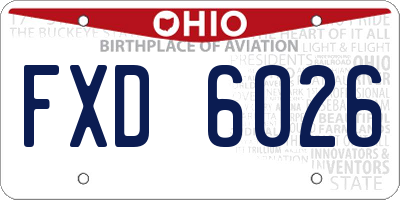 OH license plate FXD6026
