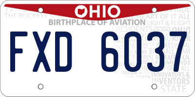 OH license plate FXD6037