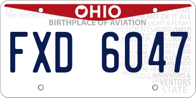 OH license plate FXD6047