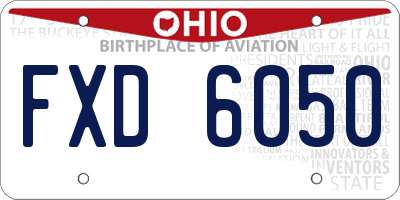 OH license plate FXD6050