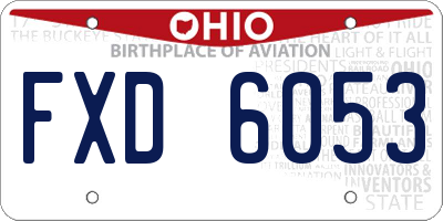 OH license plate FXD6053