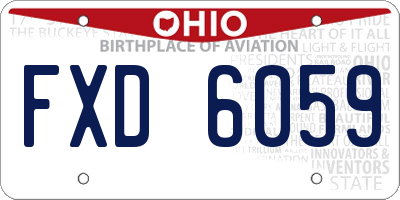 OH license plate FXD6059