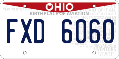 OH license plate FXD6060
