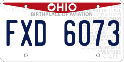 OH license plate FXD6073